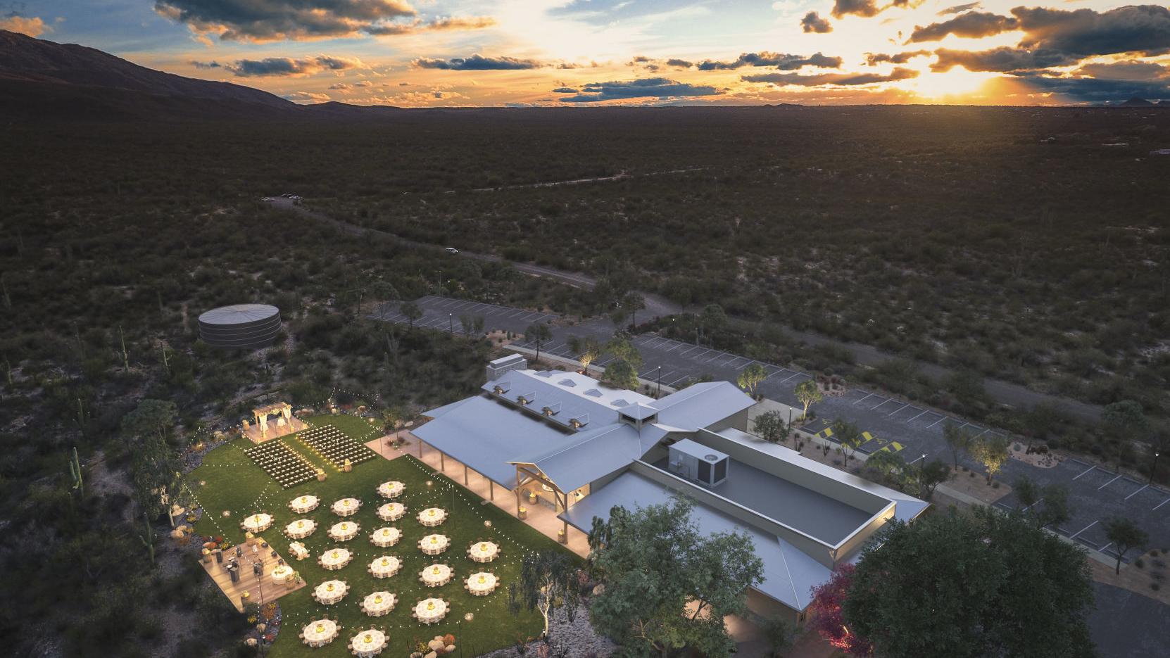 Event barn under construction at Tanque Verde Guest Ranch